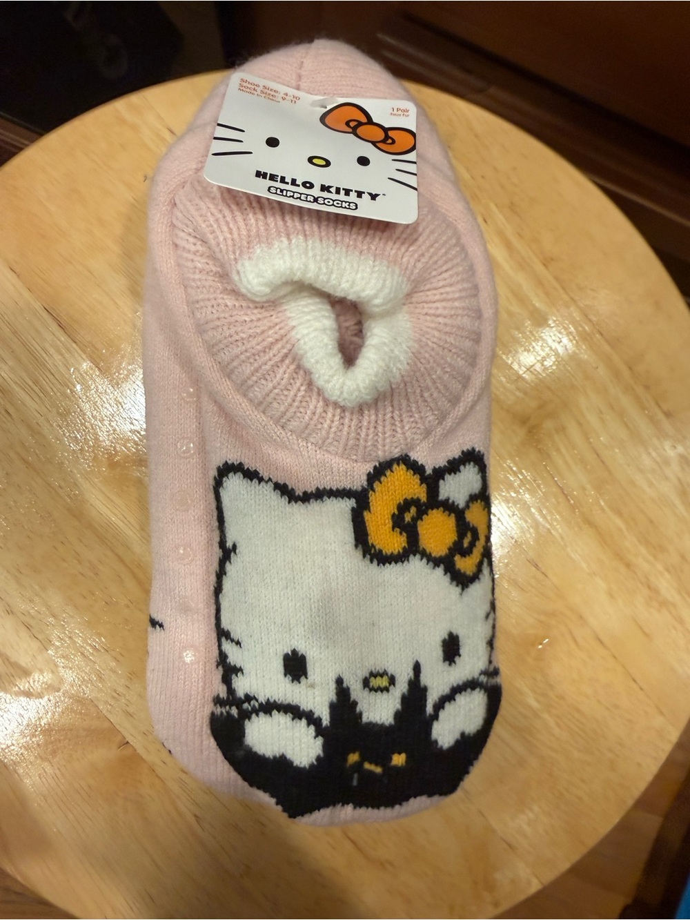 Hello Kitty Kids Pink No-Show Socks with Grips-NWT
